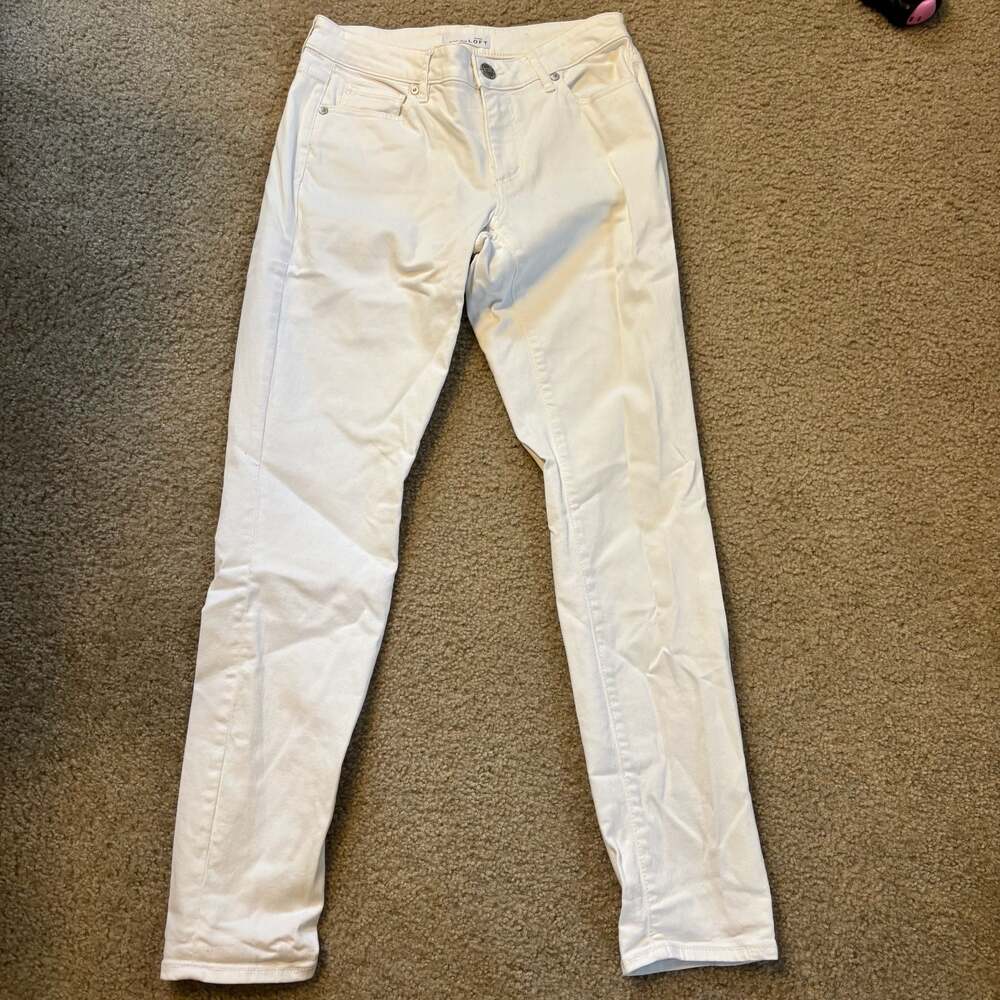 Ann Taylor Loft Curvy Skinny White Jeans Size 4/27